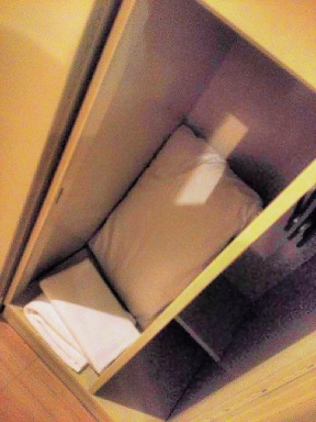 Your locker holds your linens.